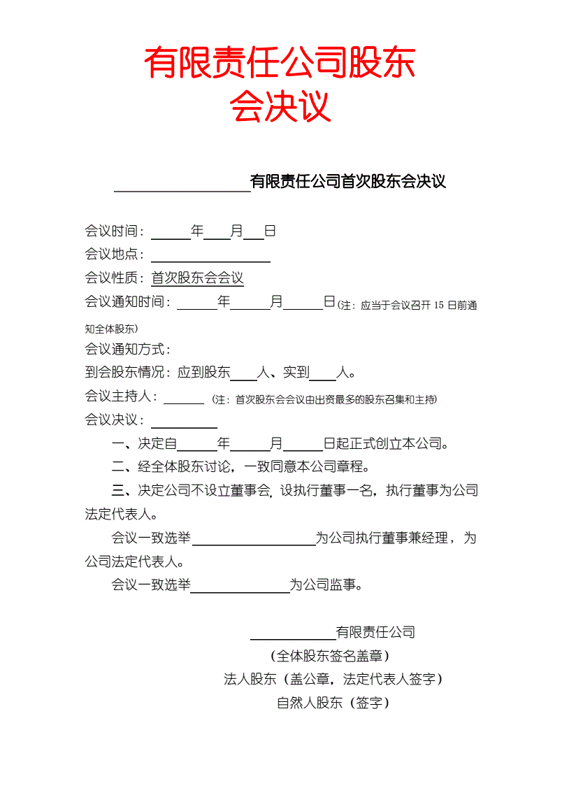 注销公司股东决议模板_设立公司决议,章程_设立分公司股东会决议